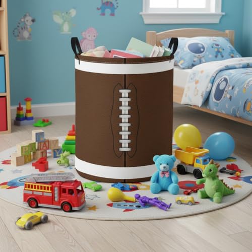 Baby Laundry Basket Baby Nursery Hamper Kids Laundry Basket Toy Storage Bin for Boys Room Decor Gift Baskets for Bedroom Bathroom(Football) - color: Football