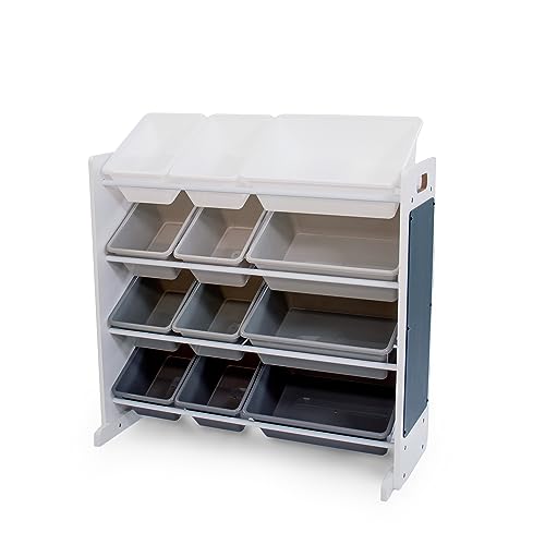Humble Crew Toy Storage Organizer with 12 Removable Storage Bins for Kids Playroom, 4-Tier Toddler Toy Organization, White/Grey Gradient - color: White/Grey Gradient Ombre