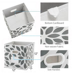 MAX Houser Fabric Storage Bins Cubes Baskets Containers with Dual Plastic Handles for Home Closet Bedroom Drawers Organizers, Flodable, Grey, Set of 4 - color: 27 dark grey