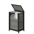 FILWH Laundry Hamper with Lid (16.9 * 13 * 26.5inches) Large Bamboo Laundry Bin Basket 85L Clothes Hamper with 1 Removable Bag Storage baskets for Bathroom(Black) - color: Black