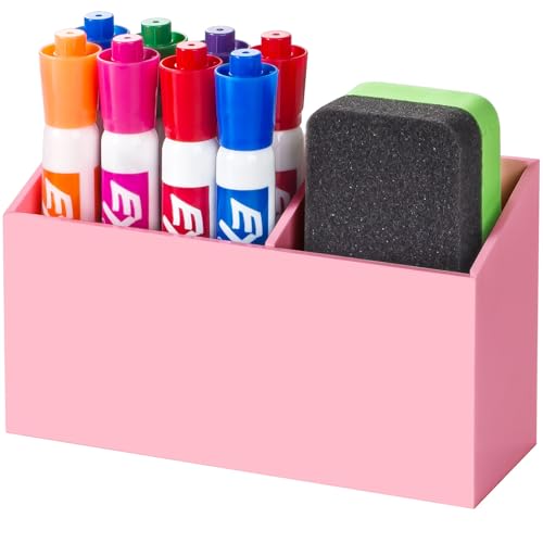 BEYGORM Magnetic Dry Erase Marker Holder for Whiteboard,Non-slip Acrylic Magnet Pen Holder for Fridge Refrigerator,Locker Organizer for Work,Locker Accessories,Pencil Cup for Desk(Pink) - color: Pink