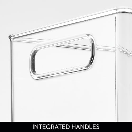 iDesign Kitchen Binz BPA-Free Plastic Deep Stackable Organizer with Handles - 8" x 6" x 14.5", Clear - style: Pack of 1
