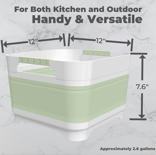 GIMWA Wash Basin for Baby Bottles, Versatile Wash Tub for Kitchen, RV, Outdoor Camping Sink, Sturdy Bottle Tub Easy to Clean (Green) - color: Mint Green