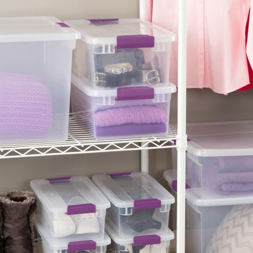 Sterilite 36-Pack 15 Quart ClearView Latch Box, Stackable Organizer Bins with Latching Lids - Clear Plastic Organization Containers for Closet, Bedroom, Shelving Units and Everyday Home Storage - size: 36 Pack, style: 15 Quart