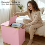 efluky Laundry Hamper with Lid, Double Laundry Hamper with 2 Removable Bags, 2 Section Laundry Basket with Bamboo Handles for Bathroom, Bedroom & Laundry Room (Pink, 140L Dual) - color: Pink, size: 140L Dual
