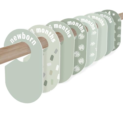 Baby Closet Dividers 8 Pack – Baby Clothes Organizer, Green Leaf Baby Closet Organizer for Neutral Nursery, Baby Clothes Dividers for Closet (Green) - color: Green