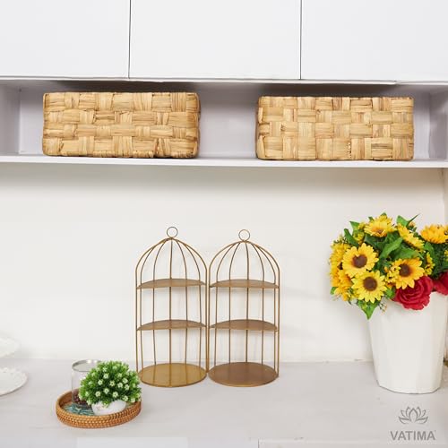Vatima Jumbo Wicker Storage Basket, Large Hyacinth Organizer, 16.9x12.1x7.1H Inches - Ideal for Home Shelving and Pantry Storage - color: Water Hyacinth, size: Jumbo - Wide Weave (16.9"L x 12.1"W x 7.1"H)