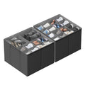 SUOCO 2 Pack Shoe Organizer for Closet, Fits up to 32 Pairs, Small Space Shoe Storage Boxes Bins Containers w/Adjustable Dividers and Clear Top, Grey - color: Grey