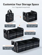 AstroAI Car Trunk Organizer Storage Large for SUV, Truck, Pickup, Collapsible Trunk Organizer Portable Storage Box with Cooler Bag, Foldable Cover, Nylon Handles, PU Bottom and PE Plate