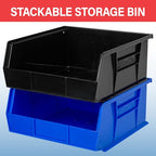 Akro-Mils 30235 AkroBins Plastic Storage Bins, Space-Saving Stackable Bins for Garage, Pantry, Craft Organization, 11" x 11" x 5", Yellow, 6-Pack - color: Yellow