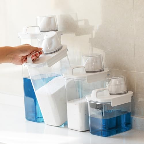 Laundry Detergent Dispenser-1 Pack, 78 oz Detergent Dispenser with 4 Removable Labels, Laundry Soap Dispenser for Laundry Room Organization and Storage, BPA Free & PET Plastic Clear - size: 78 Ounce (Pack of 1)