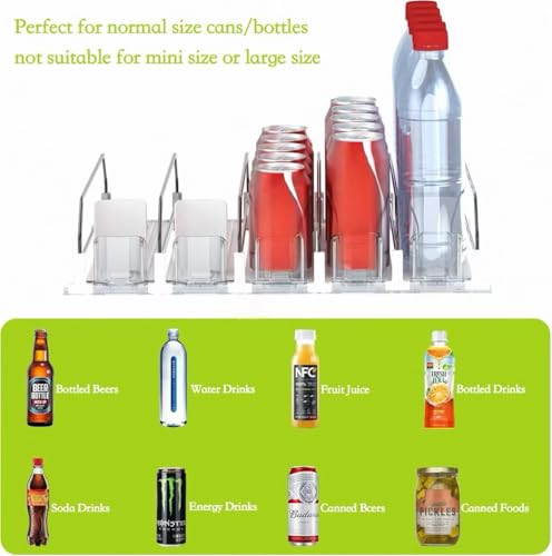 IBORING Drink Organizer for Fridge,Self Pushing Fridge Drink Organizer,Automatic Drink Dispenser for Fridge-Holds up to 30 Cans - style: 6 Rows