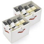 2-Pack Shoe Organizer for Closet, Foldable Shoe Storage Container with Adjustable Dividers & Clear Lid, Holds Up to 12 Pairs, Space-Saving Shoe Boxes, White - size: Medium