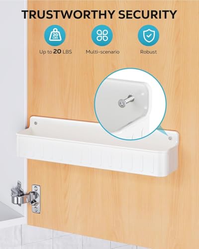 Nieifi Spice Rack Wall Mount, Spice Organizer for Spice Jars, Screw or Adhesive Hanging Organizer for Kitchen Cabinet or Pantry Door, 4 Pack, White, ABS Plastic - color: White