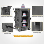Giantex Folding Camping Storage Cabinet with 3 Shelves and Carry Bag, Portable Outdoor Organizer Kitchen Table, Quick Set-up for BBQ, Picnic, Backyard, Compact Pop-Up Cupboard, 35''H - size: 35''H