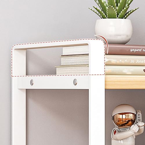 SIDIANBAN Desktop Organizer Shelf Office Storage Rack Computer Desk Bookshelf Adjustable Display Shelf for Office Supplies (White) - color: White Rack & Yellow Board