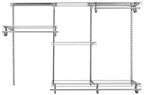 ClosetMaid ShelfTrack Wire Closet Organizer System, Adjustable from 4 to 6 Ft., with Shelves, Clothes Rods, Hardware, Durable Steel, Satin Chrome - color: Satin Chrome, size: 4 ft to 6 ft