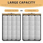 Odonata Large Toilet Paper Storage Basket with Lid, Slim Toilet Paper Organizer, Hold up to 20 Regular Rolls or 15 Mega Rolls. (Black, 49L) - color: Black
