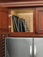Rev-A-Shelf 18" Baking Sheet Shelf Organizer for Wall and Base Kitchen Cabinets, Divider Pan Rack Storage Wires for Cupboards, Chrome, 597-12CR-2-1 - size: 2 Pack, 18 inches
