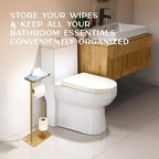 Day Moon™ - Toilet Paper Holder - Modern Roll Holder for Bathroom - 1 Pack - Free Standing - with Shelf, Gold - color: Gold, size: Free Standing 1 Pack