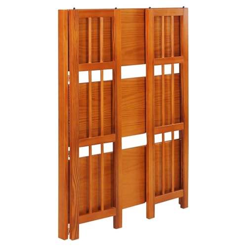 HomeStock 3-Shelf Stackable Folding Office Wood Furniture Bookcase, Contemporary Home and Office Furniture, Sturdy Wooden Shelving Storage Honey Oak/27.5 Inch - color: Honey Oak, size: 27 5 Inch