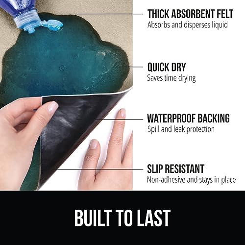 GORILLA GRIP LeakGuard Non-Adhesive Under Sink Mat for Kitchen Cabinet, Waterproof Quick Dry Shelf Liner, Durable Absorbent Felt Mats for Bathroom Sinks, Cabinets, Dresser, Easy to Trim, 24x30 Beige - color: Beige, size: 24"W x 30"L