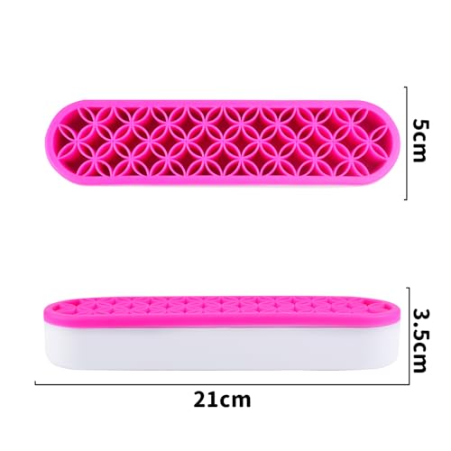 2 PCS Multi-Purpose Cosmetic Storage Box, Desktop Organizers Silicone Make Up Brush Storage Stand Desktop Storage Box for Brush,Pencil,Art Supplies (Rose Pink) - color: Rose Pink