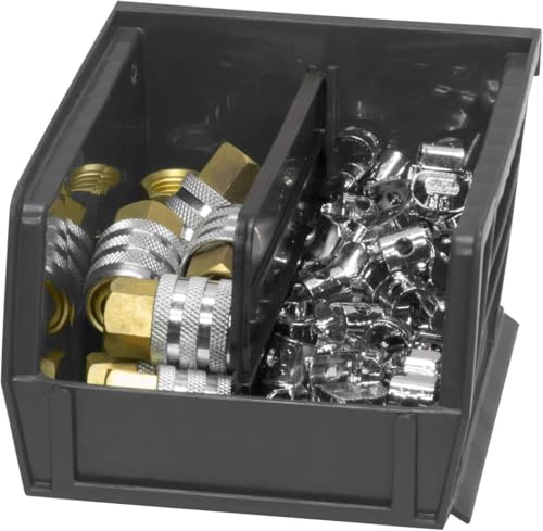 Akro-Mils 30210 AkroBins Plastic Storage Bins, Space-Saving Stackable Bins for Garage, Pantry, Craft Organization, 5" x 4" x 3", Black, 24-Pack - color: Black