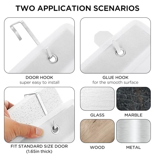 Dansydaisy 2 Pack 18 Pocket Wall Hanging Shoe Rack for Closet RV Shoe Storage with 8 Hooks over the Door Shoes Holder Organizer for Bathroom, RV, Pantry, Camping(White) - color: White