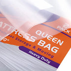 2 PK 4Mil Queen Mattress Bags for Moving – Heavy Duty Plastic Cover for Storage & Disposal, Waterproof & Tear-Resistant Moving Supplies - size: Queen/Full,2 Pack, style: Heavy-Duty Protection (4 Mil Thick)