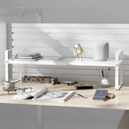 Expandable Cabinet Shelf Organizer Adjustable Metal Spice Rack Stackable Freestanding Counter Storage Shelves for Kitchen Cabinet Under Sink Office Desk (White - 3Pack - L16.5-27'' * W10.2'' * H9.6'') - color: White - 3pack - L16.5-27'' * W10.2'' * H9.6''