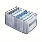 1pc Wardrobe Clothes Organizer with Handle 7 Grids Drawer Organizer Clothes for Jeans T-Shirts Washable Clothes Storage Organizer for Folded Clothes, used for in car storage