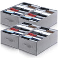 4 PCS Jean Organizer for Closet, 7 Grids Foldable Wardrobe Clothes Organizer, Stackable Fabric Closet Organizers and Storage for T Shirt Jean Sweater Shirt Pants