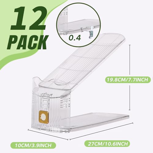 12 Pack Shoe Slots Organizer, Shoe Stackers Organizer for Closet Adjustable Shoe Holder Space Saver 50% Shoes Racks for Closet Organization - color: Clear, size: 12 PACK