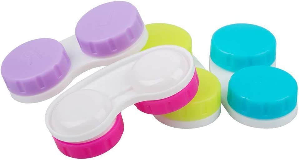 KISEER 24 Pack Colorful Contact Lens Case Box Holder Container Soak Storage Kit - size: 24 Count