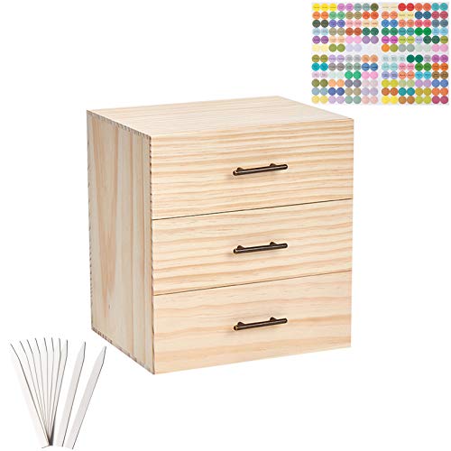 Pure Vie Wooden Essential Oil Storage Box Home Fragrance Carrier Case, Holds 90 Bottle (Fits 5-15ml) - Aromatherapy Organizer Makeup Nail Polish Perfume Container - Keep Your Oil Safe & Space Saver