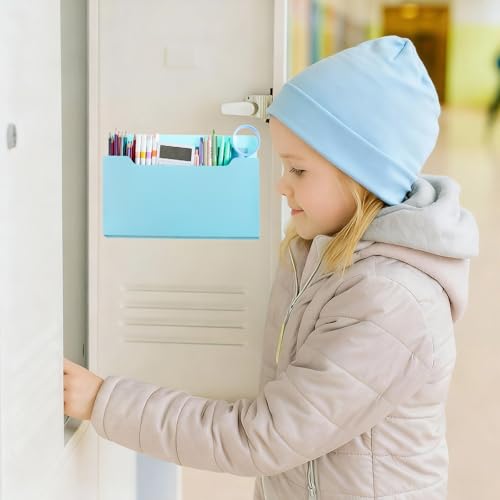 Fuutreo 6 Pcs Magnetic Wall File Organizer Magnetic Wall File Holder Refrigerator Magazine Holder for Mail Letters Paper(Aqua Green,Horizontal-large) - color: Aqua Green, size: Horizontal-Large