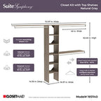 ClosetMaid 1951140 SuiteSymphony 16-Inch Closet Organizer with Shelves, Natural Gray - color: Natural Gray, style: Closet Organizer w/Shelves