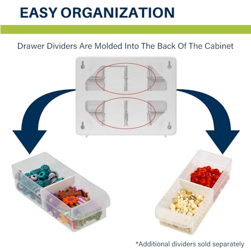 Akro-Mils 16-Drawer Plastic Drawer Storage Cabinet for Garage Organization, Beads, Makeup Organizer, Building Bricks Storage, Teacher Toolbox, 10-1/2-Inch W x 6-1/2-Inch D x 8-1/2-Inch H, 10116 White - color: White, size: 16 Drawer, style: 2 pack