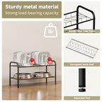 Shoe Rack,Long Shoe Organizer for Closet,Wide Shoe Storage for Entryway, 2 Tier Sturdy Metal Free Standing Shoe Shelf - size: 2-tier-short