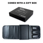 Non-Slip Couch Cup Holder Detachable Wooden Snack Tray PU Leather Armrest Cup Holder Couch Arm Tray for Recliner w/Large Pocket, 3 Small Pockets for TV Remotes, Phone, Glasses/Couch Console (Black) - color: Black