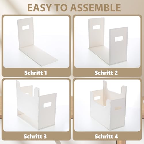 2 Pcs Portable Desktop File, Side Handles, Filing Organizer, Hanging File Folders, Letter Size for Schools Office Home (White) - color: White