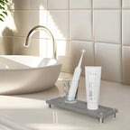 Kitchen Sink Caddy Water Absorbing Stone Tray For Sink, Diatomite Bathroom Countertop Tray Organizer, Faucet Stone Drying Mat Coaster Soap Dish Sponge Dispenser Holder (Grey) - color: Grey