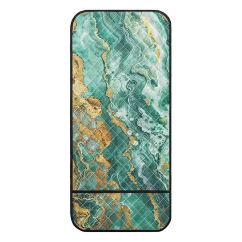 Green Gold Marble Print Sofa Arm Rest Cover Washable Armchair Slipcovers Stain Resistant Furniture Protectors 44x20 inch Couch Arm Protector - color: Green Gold Marble