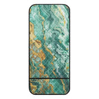 Green Gold Marble Print Sofa Arm Rest Cover Washable Armchair Slipcovers Stain Resistant Furniture Protectors 44x20 inch Couch Arm Protector - color: Green Gold Marble