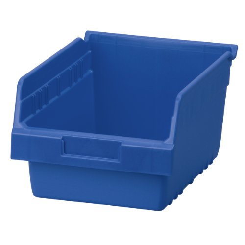 Akro-Mils 30080 ShelfMax Plastic Nesting Shelf Bin Box, 12-Inch L by 8-Inch W by 6-Inch H, Blue, Case of 8 - color: Blue