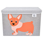 CLCROBD Foldable Large Kids Toy Chest with Flip-Top Lid, Collapsible Fabric Animal Toy Storage Organizer/Bin/Box/Basket/Trunk for Toddler, Children and Baby Nursery (Dog) - color: Dog
