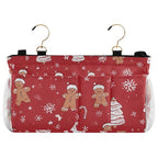 Bedside Caddy Hanging Bunk Bed Caddy Bed Organizer Hanging Pocket with 2 Hooks Bedside Storage Organizer Pocket Bag Holder Gingerbread Christmas Tree01 - color: Gingerbread Christmas Tree01