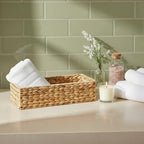 Household Essentials Water Hyacinth Rectangular Storage Basket, Natural - color: Natural