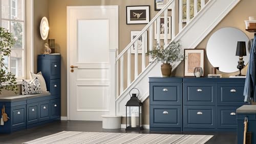Haotian Small Shoe Storage Bench, Narrow Shoe Cabinet Entryway with 1 Flip-Drawer and Seat Cushion, Mini Shoe Rack Hallway Entrance Mudroom, Navy Blue FSR82-K-B - color: Navy, size: 1 Drawer:24x9.4x20"